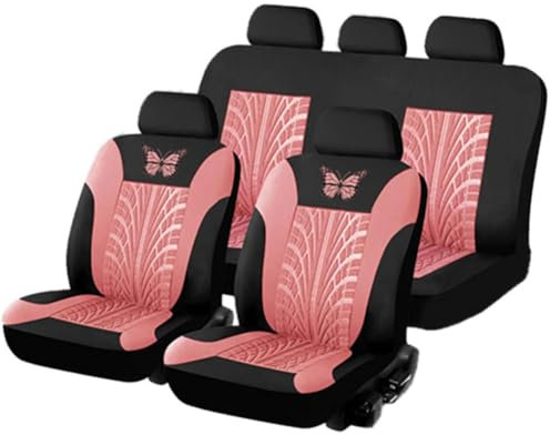 PARREN Auto Sitzbezüge Sets für Tesla Model S 2016-2022, Autositzbezüge Schonbezüge Atmungsaktiv Autositzbezug Sitzschoner Sitzauflage Universal Zubehör,C/Pink