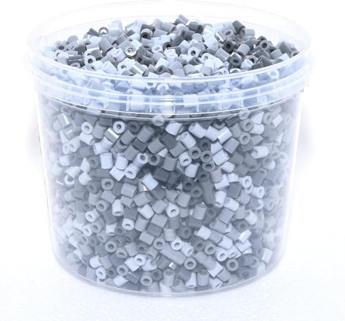 Happy Price Toys Midi Bügelperlen Dose mit 5000 5mm Grau Mix Bügelperlen