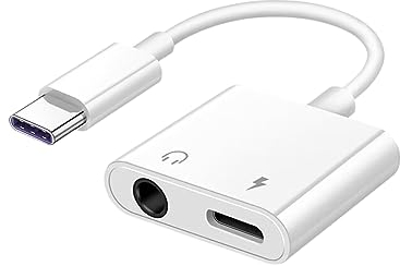 USB C Kopfhörer Adapter und Laden, [2 in 1] USB C zu 3.5mm Klinke Schnellladung Aux Audio Adapter Konverter Kompatibel mit iPhone 15/15 Pro Max, Samsung S24/S23/S22/S21/S20, iPad Pro, Pixel 7/6/5