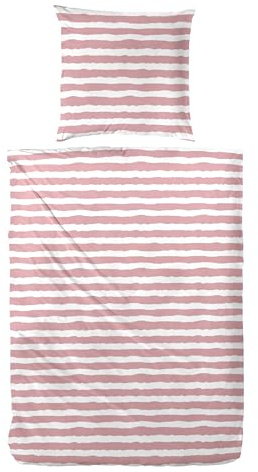Hahn Bettwäsche Stripe weiß/rosa (BL 135x200 cm) BL 135x200 cm rosa Bettbezug Bettzeug