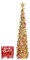 1,8m albero di Natale artificiale con cima a stella Pieghevole albero di Natale dorato paillettes abete artificiale, supporto in metallo pop up decorazione albero di Natale per angoli esterni giardino