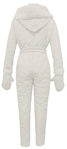TYUNBD Skianzug Damen Einteiler Wasserdicht Schneeanzug Winter Warme Schnee Jacke Skioverall Skifahren Sätze Outdoor Jumpsuit Schneeoverall Overall mit Kapuze Reißverschluss klamotten