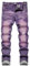 HENGAO Jeans strappati da uomo slim fit stretch dritto fit denim pantaloni, 1171 Viola, 28