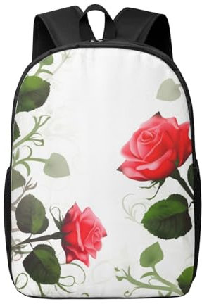 Dwrepo Sac à dos pour ordinateur portable à motif floral rose lierre avec feuilles pour femme grand sac d'ordinateur pour homme sac à dos d'ordinateur 43,2 cm tendance sac à dos de voyage, noir, One
