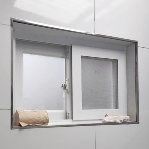 Innovz White Bathroom Windows for Privacy and Ventilation, Horizontal Sliding Aluminum Window with Frosted Glass & Screens, Large Small Household Window(WxH 32x16in/80x40cm)