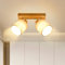 Glitzerlife Deckenleuchte 2 Flammig Deckenstrahler Holz - Deckenlampe Wohnzimmer Vintage Spotlight E14 Schwenkbar 350° Deckenspots Flurlampe Küchenlampe Schlafzimmer Ohne Leuchtmittel