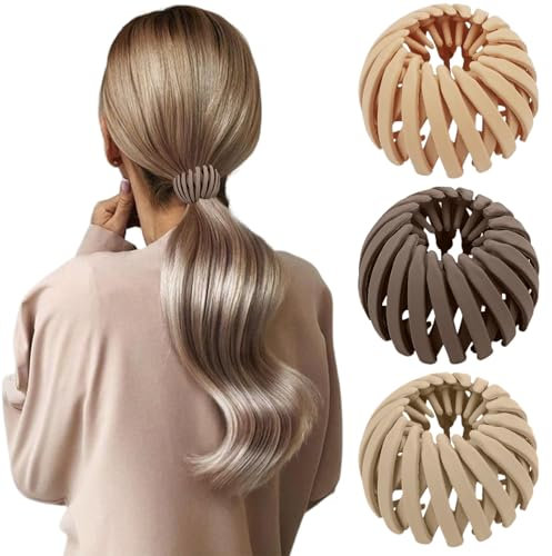 3 Pcs Pinze per Capelli Fermaglio Capelli donna Elegante, Clip per capelli a nido d’uccello, Francese Accessori, espandibile, accessori per capelli per donne