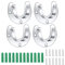 4 PCS Wardrobe Pole Brackets, 25 MM Flange Rod Holder with Screws Wardrobe Rail Bracket Stsainless Steel Closet Pole Sockets Adhesive Curtain Rod Holders (Sliver)