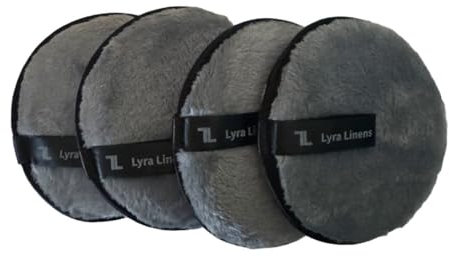 Lyra Linens - Dischetti struccanti riutilizzabili, confezione da 4 – Dischetti in microfibra ultra morbidi e lavabili, ecologici, double face, per viso e occhi, 8 colori, perfetti per tutti i tipi di
