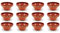 Acan Tradineur - Pack de 12 tazas de barro para caldo gallego, tazón, cuenco para sopa, aperitivos, producto artesanal, fabricado en España (Marrón - 14,2 x 7,1 cm)