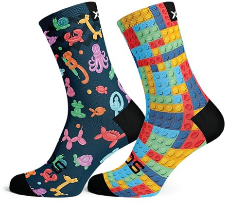Sox Footwear Balloon Animals and Blocks Crew Socks Kids Pack
