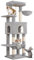 Hzuaneri Arbre à Chat Hauteur 149 cm, Tour de Jeux pour Chats, Griffoir avec Grandes Plateformes, 5 Poteaux à Griffer, 3 Pompons, 1 Hamac, 1 Niche, Multi-Niveaux, Gris Clair MS14918LG