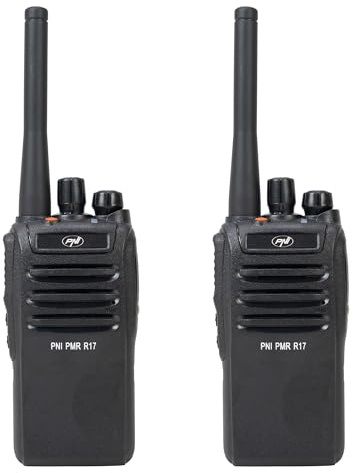 Kit of 2 portable radio stations PNI PMR R17 446MHz, 0.5W, 16 PMR channels and 50 CTCSS and 104 DCS tones, programmable, Li-Ion 2200 mAh, IP68