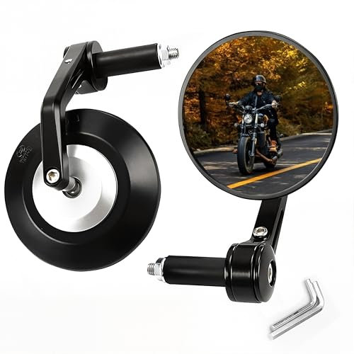 Letgoing Lenkerenden-Motorradspiegel für 17–20 mm Motorrad-Lenker, E24-genehmigt, 360° verstellbarer Rückspiegel für Quad, Roller, Moped CBF125 600 YZF R125 Ninja Z400 Z650