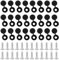 Adiwo 24 Sets Number Plate Caps and Screws, Automotive Number Plate Screws and Caps Set, Car License Plate Fixing Devices, Black
