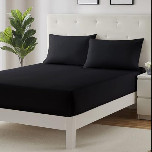 Home Sweet Home UK 40cm Fitted Bed Sheets Small Double Super Soft 4FT Fitted Bedsheet, 100% Cotton Anti Wrinkle 4FT BedSheets Fitted Breathable & Fade Resistant