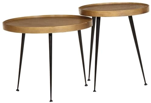 vidaXL Coffee Table 2 pcs Golden Engineered Wood, side table