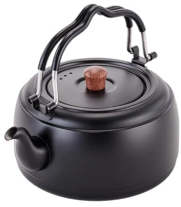 Caldaia per acqua con coperchio, per cucina ed esterno, colore: nero