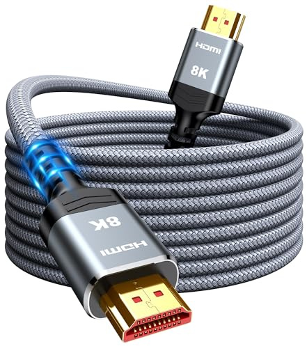 SNOWKIDS HDMI Kabel 6Meter 8K, HDMI 2.1 Kabel 48Gbps Ultra Highspeed 8K@60Hz 4K@120Hz 7680P eARC HDR10 DTS:X 3D HDCP 2.2&2.3, Kompatibel mit PS5/4/3 HDTV Monitor