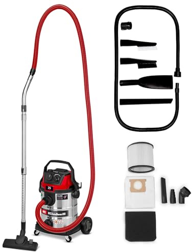 Einhell Nass-Trockensauger TE-VC 2580 SACL (1100 W, 200 mbar Saugleistung, 25 L Behälter, Staubschutzklasse L, HEPA-Filter, Filterreinigung, Automatiksteckdose, inkl. Zubehör)