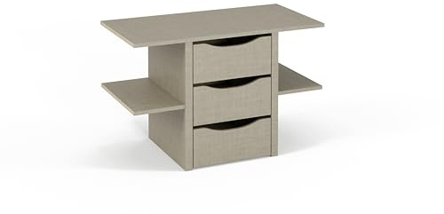 Rauch Möbel ZUBEHÖR, Schubladeneinsatz, mit 3 Schubladen, für Elementbreite 90 cm, Farbe Texline Leinenoptik, Maße 88x57x45cm