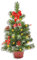 Riffelmacher 20259 - Baum mit Deko und LED-Licht, Größe 50 cm, Rot, mit 10er LED-Lichterkette, 2x AA (nicht enthalten), Weihnachts-Baum, Beleuchtung, Dekoration, Weihnachten, Advent