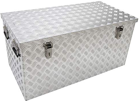 Aluminium checker plate box (500 x 350 x 400).