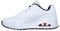 Skechers Uno Stand On Air, Scarpe da ginnastica Donna, White Durabuck Navy Red Trim, 36.5 EU