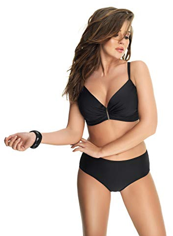 Selente My Secret 1890 Maillot de Bain Taille Haute Shaping Femme 2 pièces/Bikini Grande Taille, Bonnets C-H, Bikini Noir, 95D/Slip L