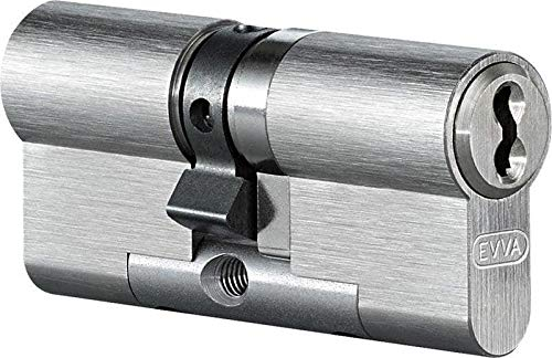 EVVA 4KS Doppelzylinder mit 3 Schlüssel + Sicherungskarte, Hochsicherheits-Zylinderschloss, einzelschließend oder gleichschließend, Schließanlage, Türschloss, Länge A:31 mm I:36 mm
