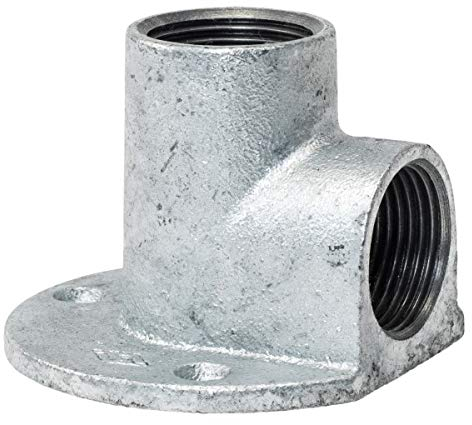 Wandscheibe 3/4Zoll IG/IG Deckenwinkel - Fitting aus Temperguss feuerverzinkt - Formteil Nr.471 um einen Aufputz-Wasseranschluss an der Wand zu befestigen