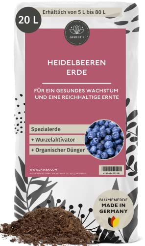 Bio Saure Erde für Heidelbeeren & Blaubeeren 20 L - Beeren-Erde mit 100 Tage NPK Dünger für kräftige Pflanzen - Luftig lockere Pflanzenerde für Beeren - Obst-Erde - Rhododendron-Erde