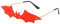 SHEEN KELLY 2 Stück Fire Flame Sonnenbrille Fledermaus Sonnenbrille Herren DamenRetro Randlose Sonnenbrille für Party (Rot und Schwarz)