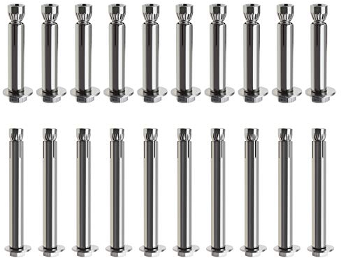 Be In Your Mind Lot de 20 boulons d'expansion en acier inoxydable 304 pour écrous hexagonaux externes M6 x 80 mm M8 x 60 mm