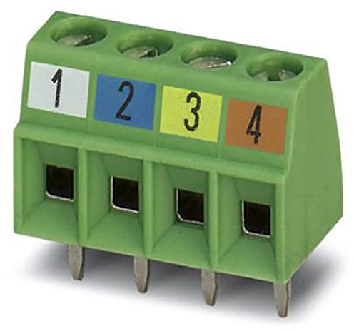 PHOENIX CONTACT MKDS 1/4-3.5 PROFINET 2 Leiterplattenklemme, 13.5A Nennstrom, 4 Potenziale, 3.5mm Rastermaß, Grün, 250 Stück