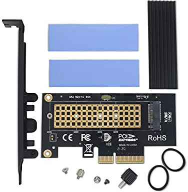 YIOVVOM M.2 NVME SSD to PCIe 3.0/4.0 x4 Adapter with Aluminum Heatsink Solution Supports 2280, 2260, 2242, 2230 Solid State Drives