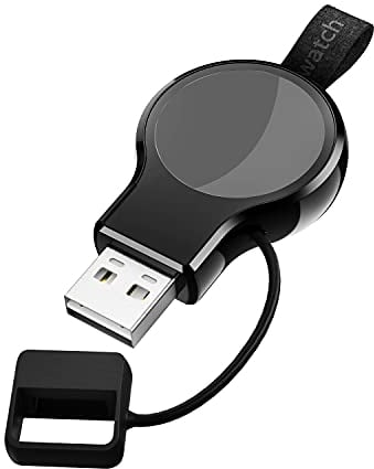 LVFAN Cargador Inalámbrico para Apple Watch Series 7, Cargador de Viaje Inalámbrico Portátil con Carga Rápida Magnética Ligera para Apple Watch 8/7/6/5/4/3/2/1/SE/Ultra (Negro)