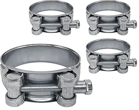 Diforma (4 Stück) Rohrschellen, 64-67 mm, verzinkter Kohlenstoffstahl, Silber