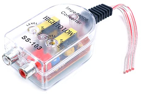 CENPEK 2 x Auto-Konverter für hohe bis niedrige Impedanz, Audiosignal-Adapter, Lautsprecherausgang auf Cinch-Leitungssteuerung