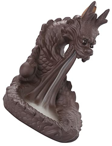 YARNOW Chinesischer Drache Räuchergefäß Weihrauchbrenner Wasserfall Aus Keramik Weihrauch Brunnen Verbrennung Rückfluss Räucherstäbchenhalter Frosch Heimzubehör Groß Büro China Lila Ton