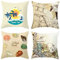 Ayoiow 4er Set Kissenhüllen 40x40cm, Couchkissen Bezug Kissenhüllen Polyester Summer Time Kokosnussbaum Schmetterling Shell Boot Sofakissen Kissenbezüge Couch 16x16 Inch