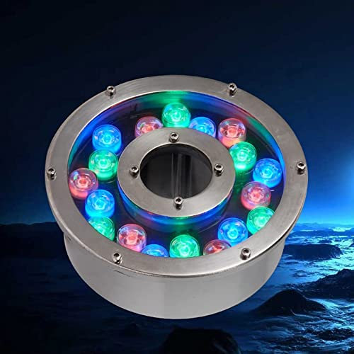 Lumière LED Submersible - Spot Encastrable Exterieur, Lumière De Fontaine Sous-marine À Anneau LED IP68 Étanche 12V Lumières De Bassin, Pour Le Jardin, Piscine De Fontaine(Red Light,6W(12V))