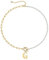 TINGN Kette mit Buchstaben Perlen Kette Gold, 14K Vergoldet Büroklammer Gliederkette Halskette Choker Kette Halskette Perle Ketten Anhänger Initialen Halskette Damen Schmuck Geschenke Verstellbar (G)