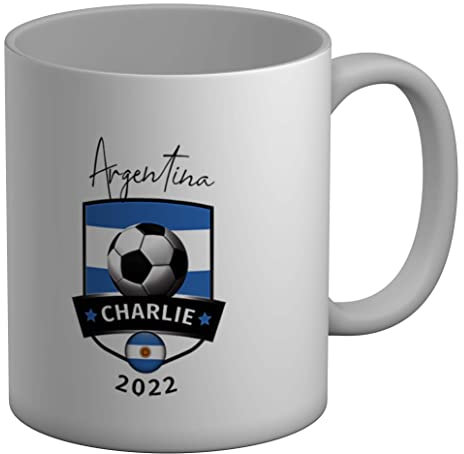 Shopagift Personalised Argentina Football World Cup Shield White 11oz Large Mug Gift Cup