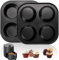 Yomvzake Molde para freidora de aire, paquete de 2 moldes para cupcakes para freidora de aire, horno tostador, sartén antiadherente para hornear cupcakes para horno de encimera, horno pequeño