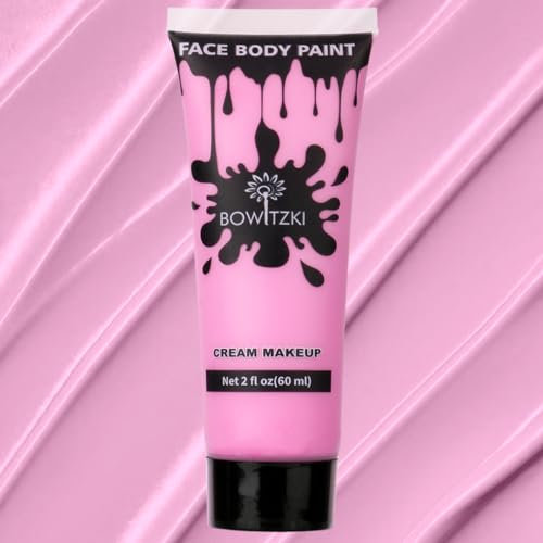 Bowitzki Pittura per viso e corpo, 60 ml, effetto speciale per adulti e bambini, per Halloween, Natale, feste, cosplay, 60 ml, colore (Rosa)