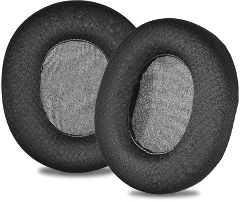 QeeFop 1 Paar Ersatzpolster Ohrpolster Kompatibel mit SteelSeries Arctis 3, 5, 7, 9 Pro Kopfhörer (Schwarz)