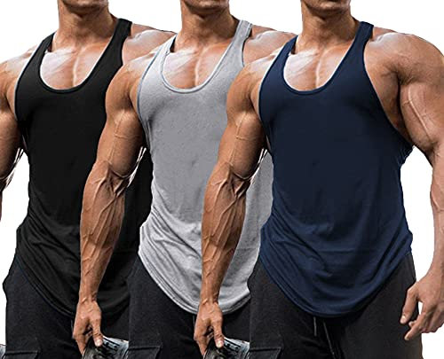 Babioboa Herren Workout Stringer Tanktops Y-Back Gym Fitness Trägershirt Männer Muskelshirt Training Achselshirt Sport BNBGR XXL