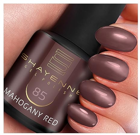 SHAYENNE UV Gel Nagellack - 85 Mahogany Red Rot 15 ml - Langanhaltend, Kratzfest & Hochglänzend - Profi-Qualität - LED kompatibel - Perfekt für Zuhause & Studio - Made in Germany