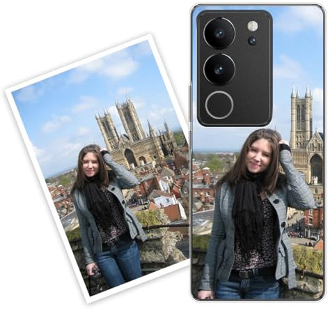 Sunrive Coque personnalisée Compatible avec Vivo V29 5G, Personnalisable avec Votre Propre Image, PhotoTexte, DIY Silicone Étui Housse Protecteur Souple Gel Transparent Back Case